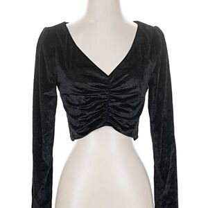 WAYF Black Velvet crop Top from Nordstrom